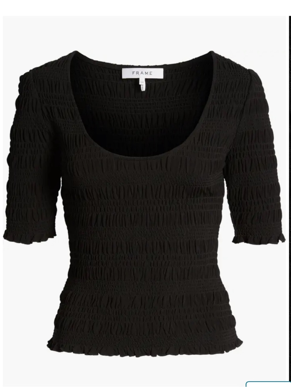 Frame Denim Smocked Scoop Neck Top - L